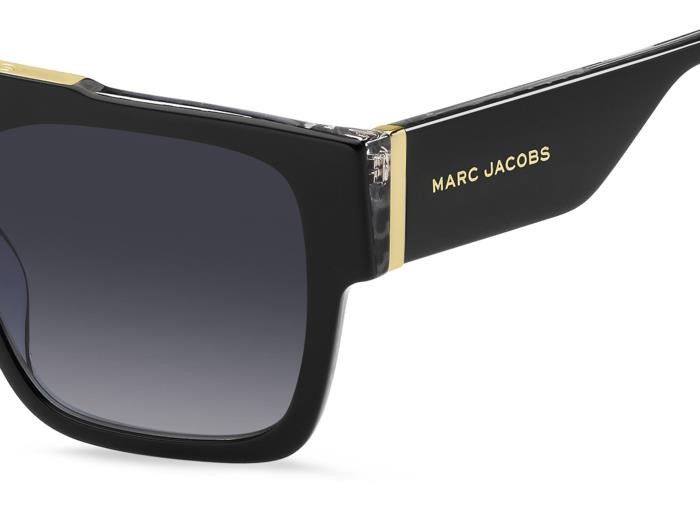 Occhiali da sole Marc Jacobs 757/S 206959 (1EI 9O) colore black pattern grey forma quadrato lenti dark grey shaded