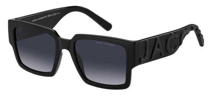 Occhiali da sole Marc Jacobs 739/S 206962 (08A 9O) colore black grey forma quadrato lenti dark grey shaded