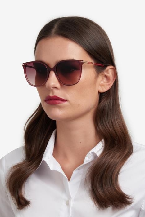 Occhiali da sole Carolina Herrera Her 0229/S 206979 (2OO HA) colore shaded red forma rettangolare lenti brown shaded