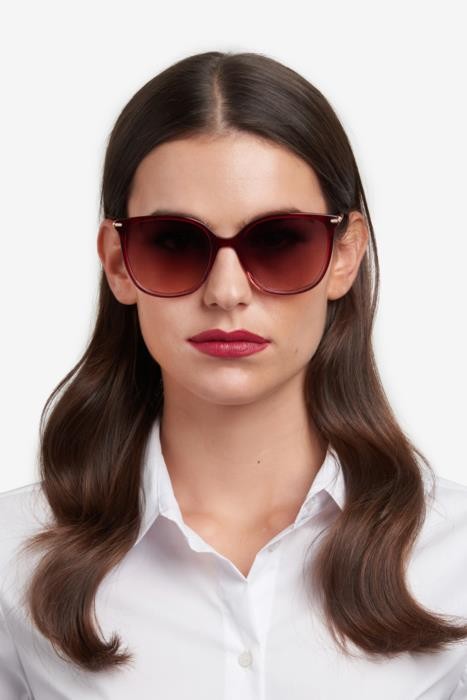 Occhiali da sole Carolina Herrera Her 0229/S 206979 (2OO HA) colore shaded red forma rettangolare lenti brown shaded