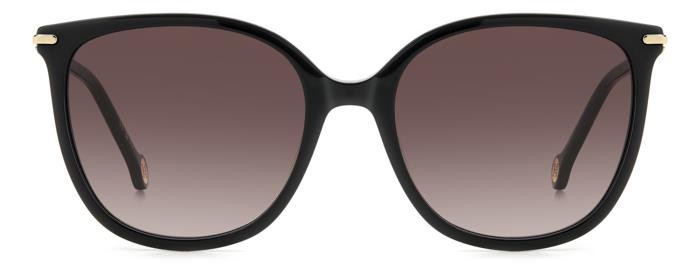 Sunglasses Carolina Herrera Her 0229/S 206979 (807 HA) color black shape rectangle lenses brown shaded