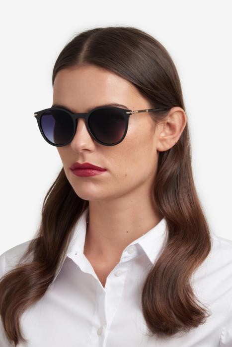 Occhiali da sole Carolina Herrera Her 0230/S 206980 (807 9O) colore black forma pantos lenti dark grey shaded