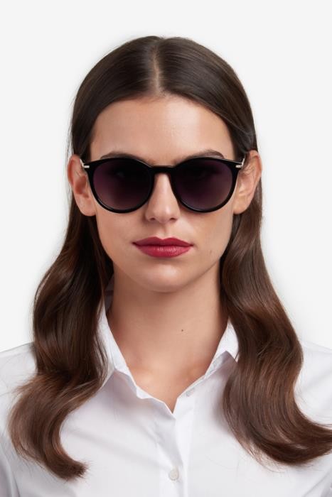 Occhiali da sole Carolina Herrera Her 0230/S 206980 (807 9O) colore black forma pantos lenti dark grey shaded