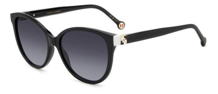 Occhiali da sole Carolina Herrera Her 0237/S 206981 (80S 9O) colore black white forma cat eye lenti dark grey shaded