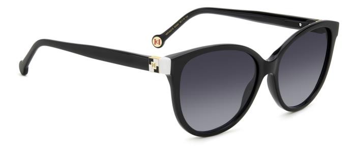 Occhiali da sole Carolina Herrera Her 0237/S 206981 (80S 9O) colore black white forma cat eye lenti dark grey shaded
