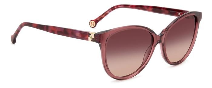 Sonnenbrillen Carolina Herrera Her 0237/S 206981 (82U 3X) farbe burgundy red havana form cat-eye gläser pink doubleshade
