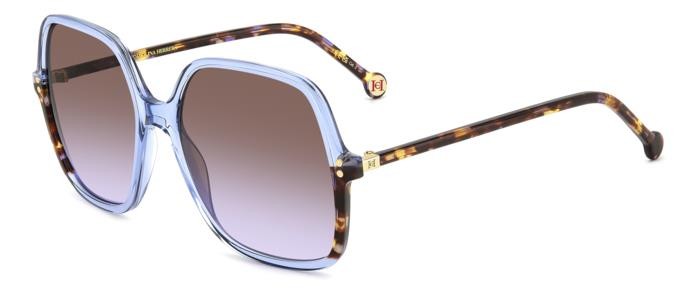 Sonnenbrillen Carolina Herrera Her 0244/S 206982 (MVU QR) farbe azure form quadratisch gläser brown violet doubleshade