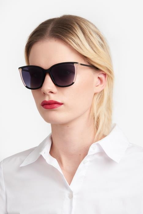 Occhiali da sole Carolina Herrera Her 0245/S 206983 (3H2 9O) colore black pink forma rettangolare lenti dark grey shaded