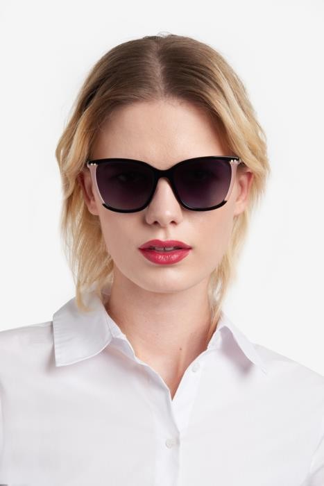 Occhiali da sole Carolina Herrera Her 0245/S 206983 (3H2 9O) colore black pink forma rettangolare lenti dark grey shaded