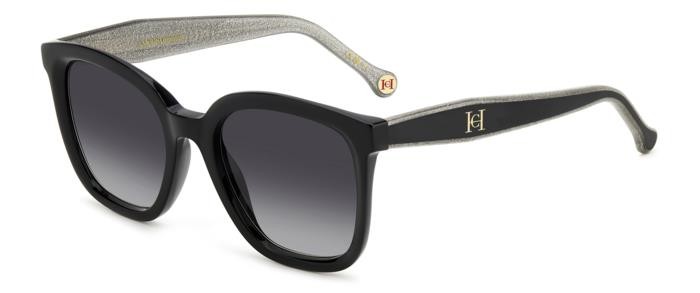 Occhiali da sole Carolina Herrera Her 0225/G 207075 (BSC 9O) colore black silver forma quadrato lenti dark grey shaded