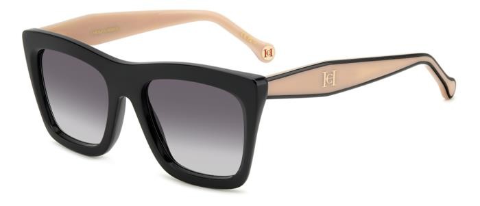 Occhiali da sole Carolina Herrera Her 0226/S 207076 (3H2 9O) colore black pink forma rettangolare lenti dark grey shaded