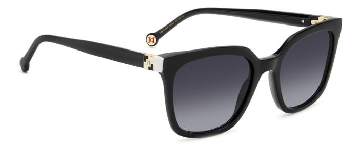Occhiali da sole Carolina Herrera Her 0236/S 207080 (80S 9O) colore black white forma rettangolare lenti dark grey shaded