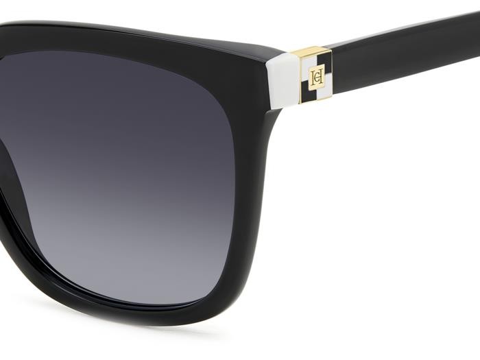 Occhiali da sole Carolina Herrera Her 0236/S 207080 (80S 9O) colore black white forma rettangolare lenti dark grey shaded
