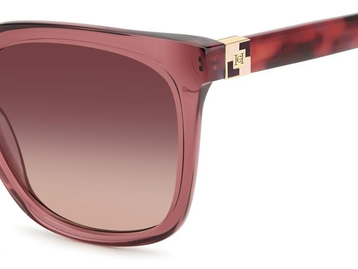 Sonnenbrillen Carolina Herrera Her 0236/S 207080 (82U 3X) farbe burgundy red havana form rechteckig gläser pink doubleshade