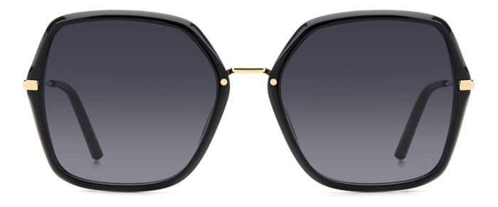 Occhiali da sole Carolina Herrera Her 0217/S 207081 (2M2 9O) colore black gold forma quadrato lenti dark grey shaded