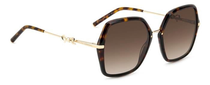 Occhiali da sole Carolina Herrera Her 0217/S 207081 (LVL HA) colore brown havana gold forma quadrato lenti brown shaded