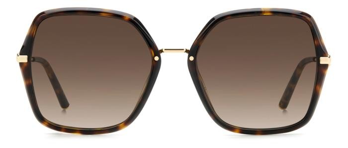 Occhiali da sole Carolina Herrera Her 0217/S 207081 (LVL HA) colore brown havana gold forma quadrato lenti brown shaded