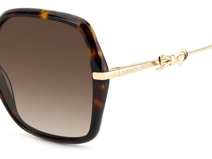 Occhiali da sole Carolina Herrera Her 0217/S 207081 (LVL HA) colore brown havana gold forma quadrato lenti brown shaded