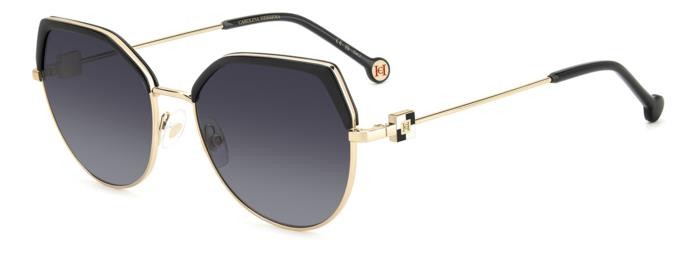 Sunglasses Carolina Herrera Her 0238/S 207082 (2M2 9O) color black gold shape cat eye lenses dark grey shaded