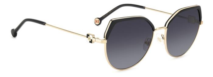 Sunglasses Carolina Herrera Her 0238/S 207082 (2M2 9O) color black gold shape cat eye lenses dark grey shaded