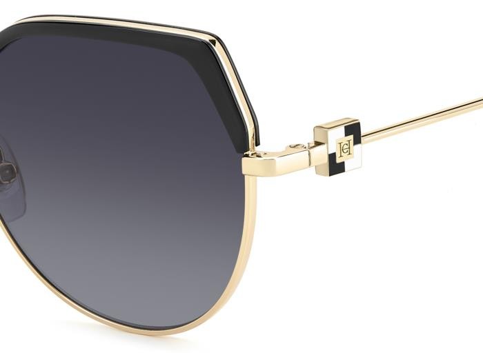 Sunglasses Carolina Herrera Her 0238/S 207082 (2M2 9O) color black gold shape cat eye lenses dark grey shaded