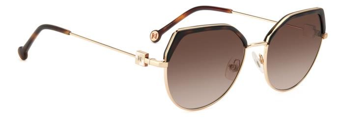 Sonnenbrillen Carolina Herrera Her 0238/S 207082 (LVL HA) farbe brown havana gold form cat-eye gläser brown shaded