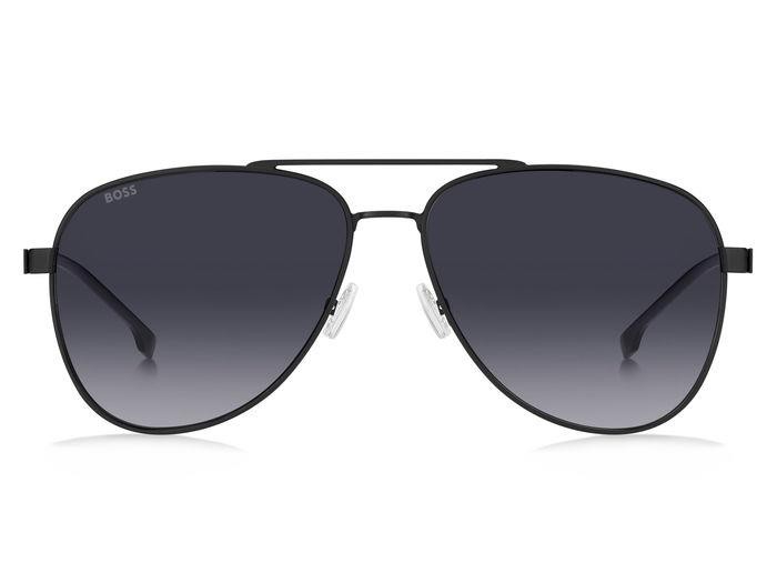 Occhiali da sole Hugo Boss 1641/S 207091 (003 9O) colore matte black forma aviator lenti dark grey shaded