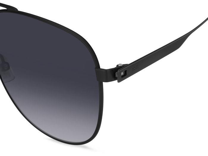 Occhiali da sole Hugo Boss 1641/S 207091 (003 9O) colore matte black forma aviator lenti dark grey shaded