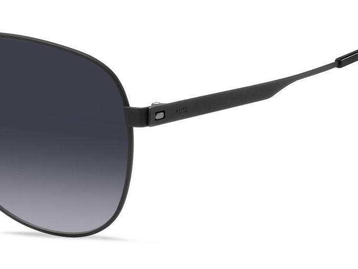 Occhiali da sole Hugo Boss 1641/S 207091 (003 9O) colore matte black forma aviator lenti dark grey shaded