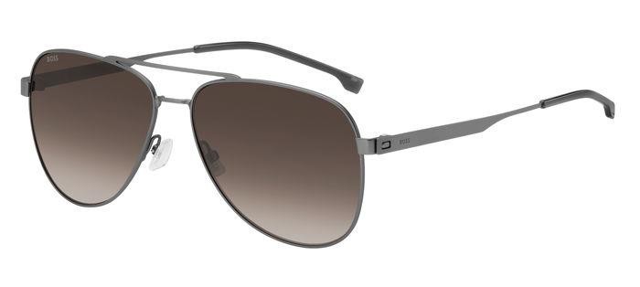 Sonnenbrillen Hugo Boss 1641/S 207091 (R80 HA) farbe matte dark ruthenium form aviator gläser brown shaded