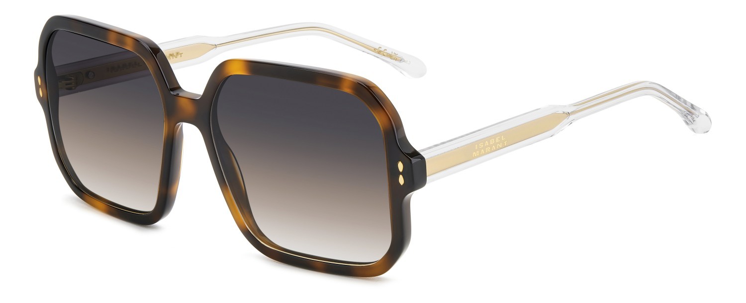 Sunglasses Isabel Marant Im 0163/S 207098 LVL PR color brown havana gold shape square lenses grey brown doubleshade