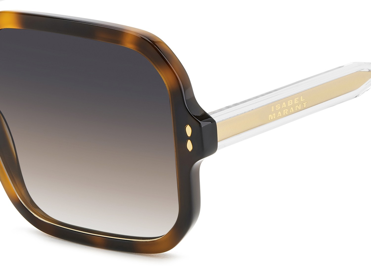Sunglasses Isabel Marant Im 0163/S 207098 LVL PR color brown havana gold shape square lenses grey brown doubleshade