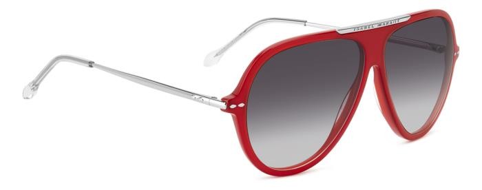 Sonnenbrillen Isabel Marant Im 0162/S 207102 (3EY 9O) farbe red silver form aviator gläser dark grey shaded