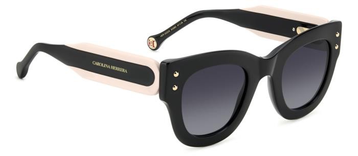 Occhiali da sole Carolina Herrera Her 0222/S 207104 (3H2 9O) colore black pink forma quadrato lenti dark grey shaded