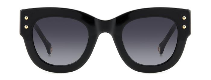 Occhiali da sole Carolina Herrera Her 0222/S 207104 (3H2 9O) colore black pink forma quadrato lenti dark grey shaded