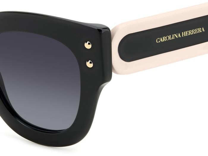 Occhiali da sole Carolina Herrera Her 0222/S 207104 (3H2 9O) colore black pink forma quadrato lenti dark grey shaded