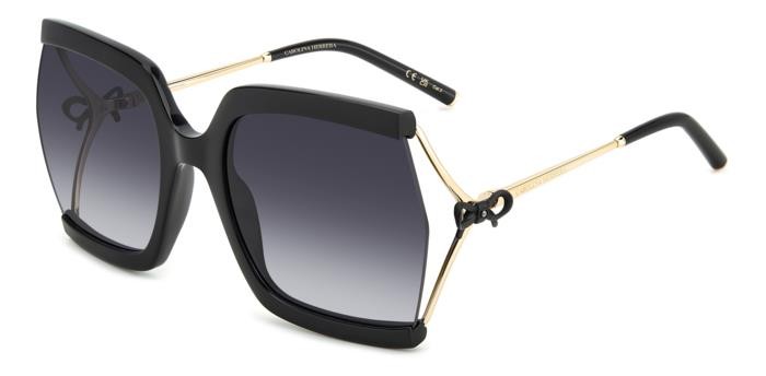 Occhiali da sole Carolina Herrera Her 0216/G 207105 (2M2 9O) colore black gold forma rettangolare lenti dark grey shaded