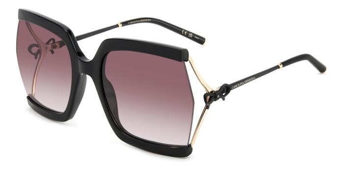 Occhiali da sole Carolina Herrera Her 0216/G 207105 (HK8 3X) colore black violet forma rettangolare lenti pink doubleshade