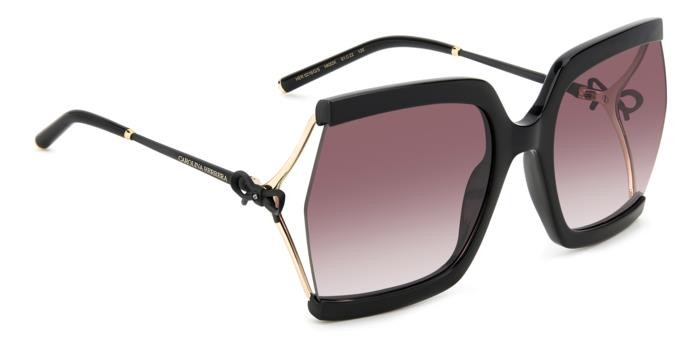 Occhiali da sole Carolina Herrera Her 0216/G 207105 (HK8 3X) colore black violet forma rettangolare lenti pink doubleshade
