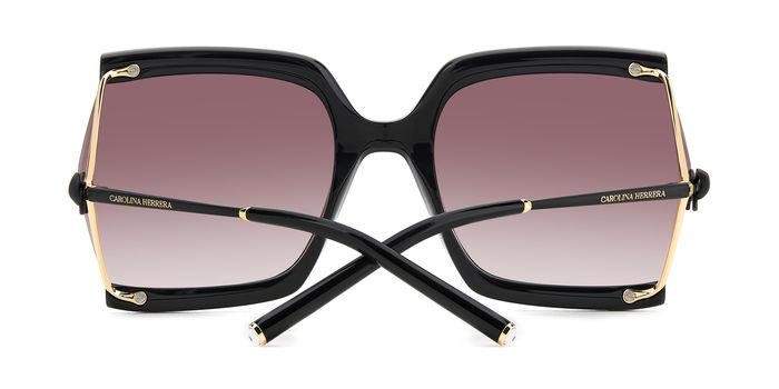 Occhiali da sole Carolina Herrera Her 0216/G 207105 (HK8 3X) colore black violet forma rettangolare lenti pink doubleshade