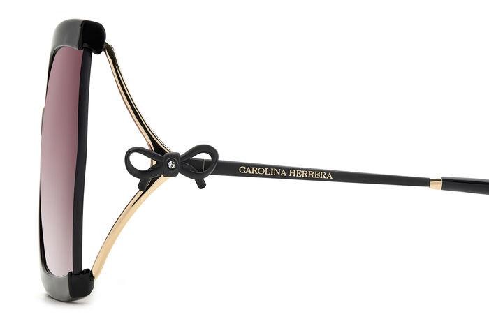 Occhiali da sole Carolina Herrera Her 0216/G 207105 (HK8 3X) colore black violet forma rettangolare lenti pink doubleshade