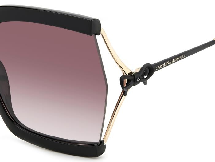 Occhiali da sole Carolina Herrera Her 0216/G 207105 (HK8 3X) colore black violet forma rettangolare lenti pink doubleshade