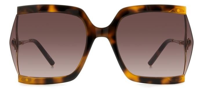 Sonnenbrillen Carolina Herrera Her 0216/G 207105 (LVL HA) farbe brown havana gold form rechteckig gläser brown shaded
