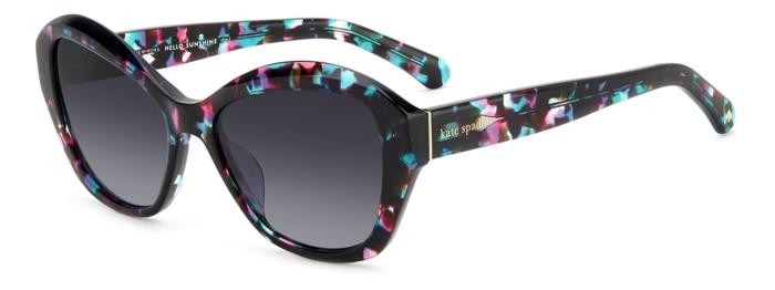 Sonnenbrillen Kate Spade Aglaia/S 207126 (MYA 9O) farbe green pink havana form cat-eye gläser dark grey shaded