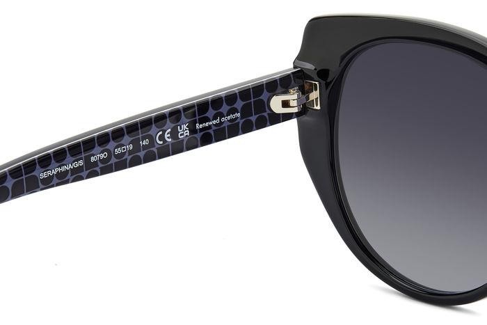 Sonnenbrillen Kate Spade Seraphina/G 207129 (807 9O) farbe black form rund gläser dark grey shaded