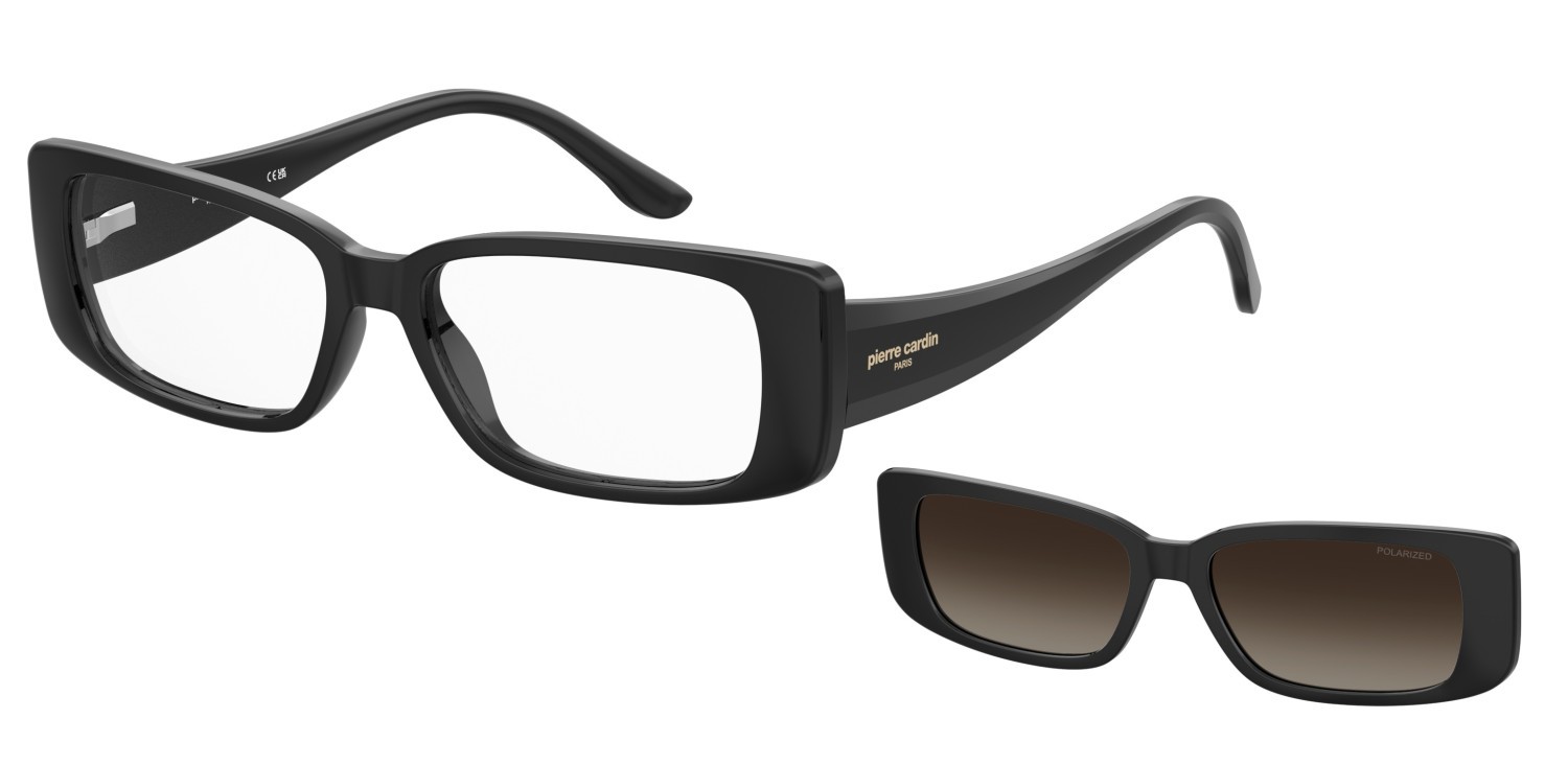 Eyeglasses Pierre Cardin P.c. 8534/CS 207148 807 color black shape rectangle lenses brown shaded polarized