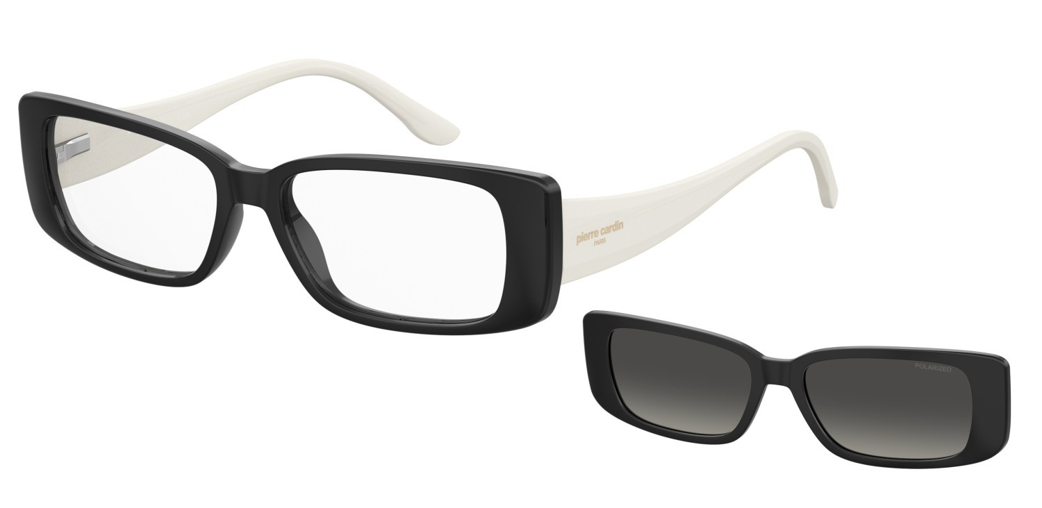 Eyeglasses Pierre Cardin P.c. 8534/CS 207148 80S color black white shape rectangle lenses green shaded polarized