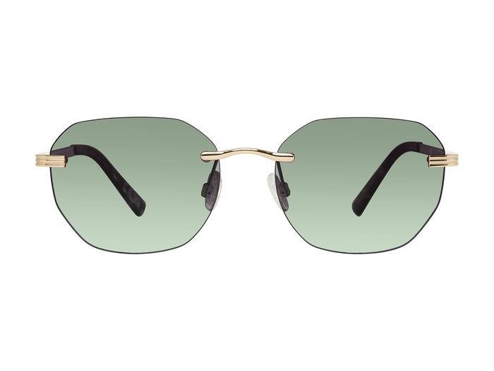 Sunglasses Privé Revaux Track Star/S 207163 (PEF 9K) color gold green shape round lenses green shaded