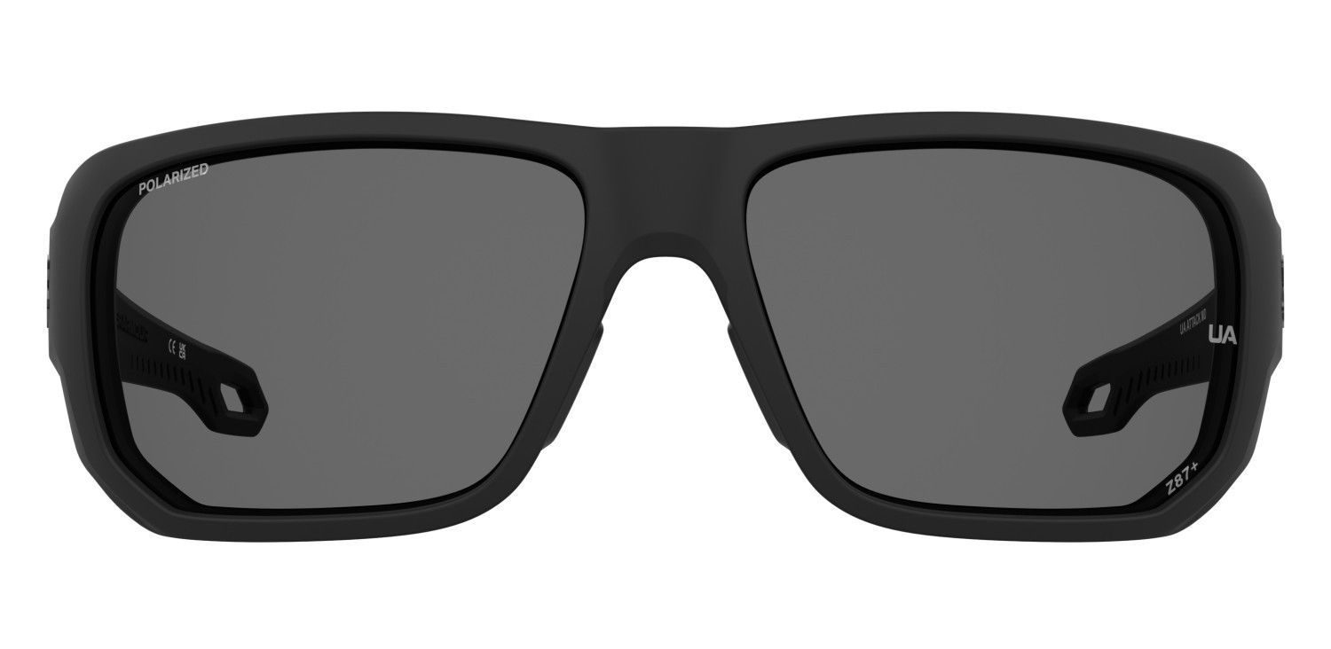 Occhiali da sole Under Armour Ua Attack Md 207180 003 6C colore matte black forma rettangolare lenti grey polarized  oleophobic