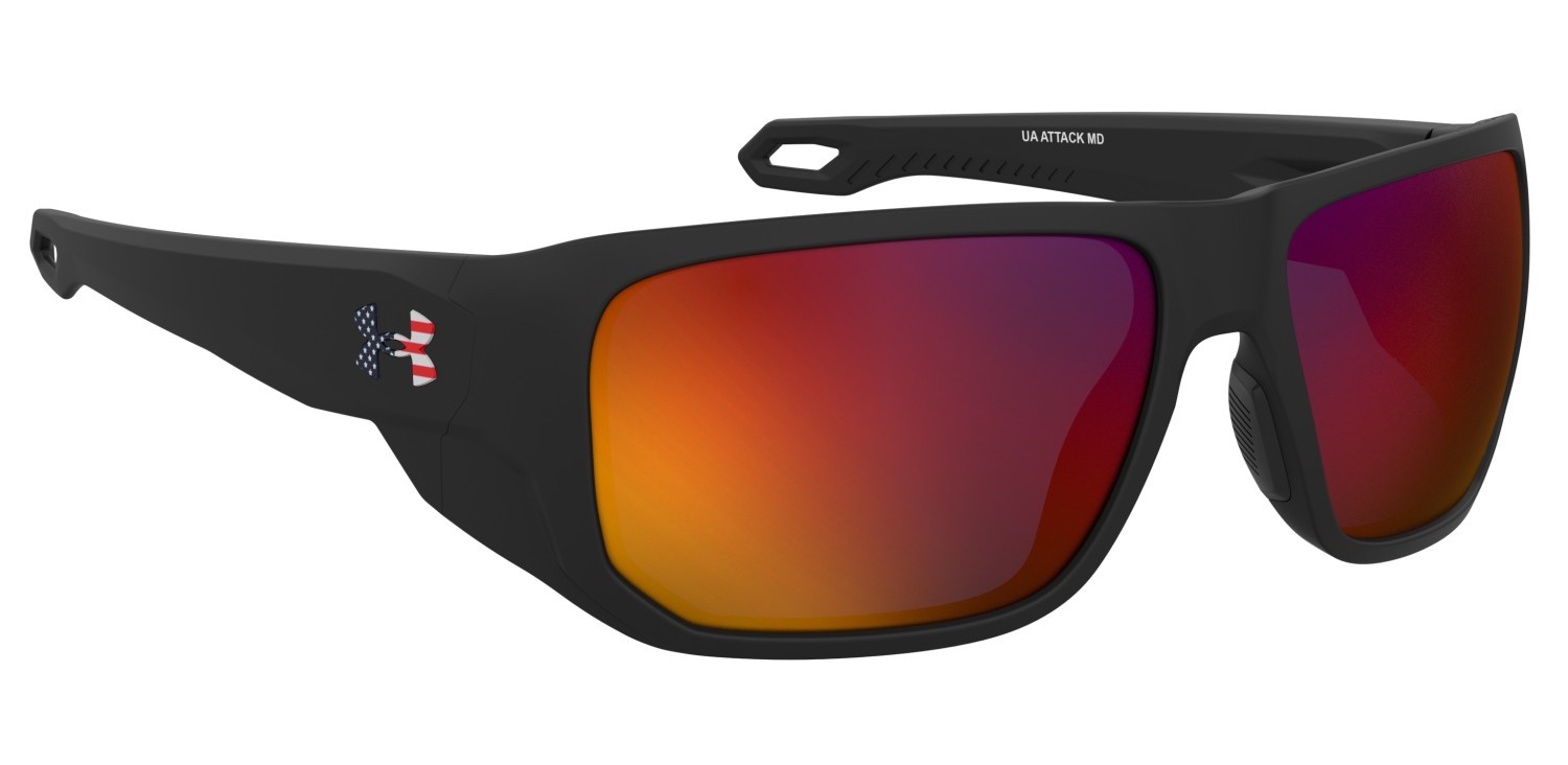Sunglasses Under Armour Ua Attack Md 207180 SDK B3 color black multicolor shape rectangle lenses infrared oleophobic